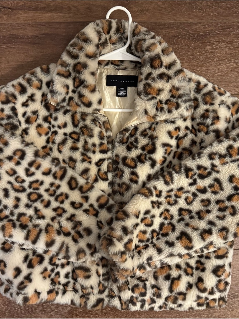 Leopard Print Faux Fur Jacket - Know One Cares